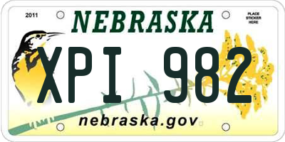 NE license plate XPI982