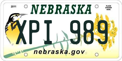 NE license plate XPI989