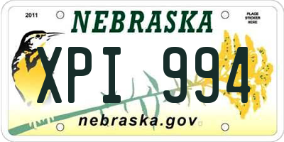 NE license plate XPI994