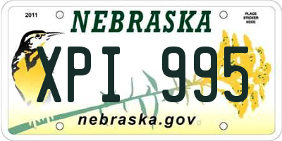 NE license plate XPI995