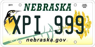 NE license plate XPI999