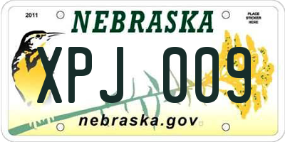 NE license plate XPJ009