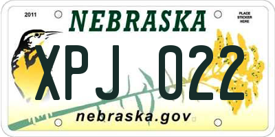 NE license plate XPJ022