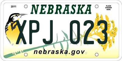 NE license plate XPJ023
