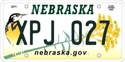 NE license plate XPJ027