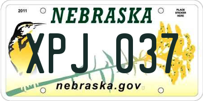 NE license plate XPJ037
