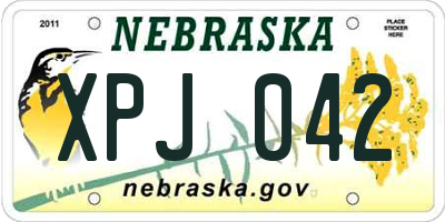NE license plate XPJ042
