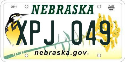 NE license plate XPJ049