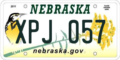 NE license plate XPJ057