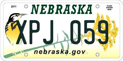 NE license plate XPJ059