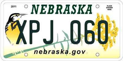 NE license plate XPJ060