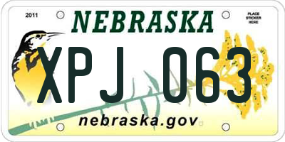 NE license plate XPJ063