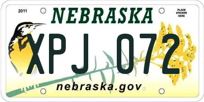 NE license plate XPJ072