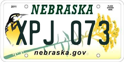 NE license plate XPJ073