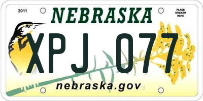 NE license plate XPJ077