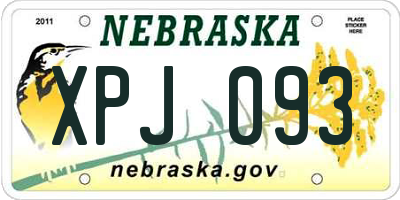 NE license plate XPJ093