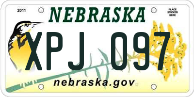 NE license plate XPJ097