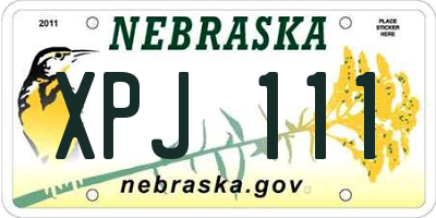 NE license plate XPJ111