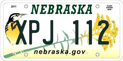 NE license plate XPJ112