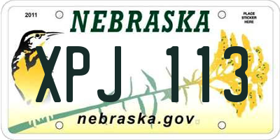 NE license plate XPJ113