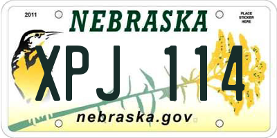 NE license plate XPJ114