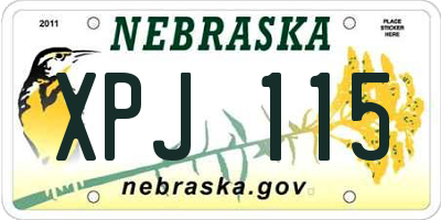 NE license plate XPJ115