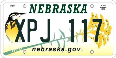 NE license plate XPJ117