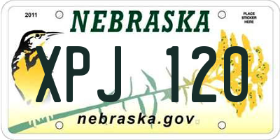 NE license plate XPJ120