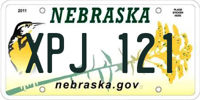NE license plate XPJ121