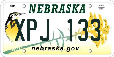 NE license plate XPJ133