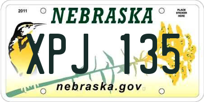 NE license plate XPJ135