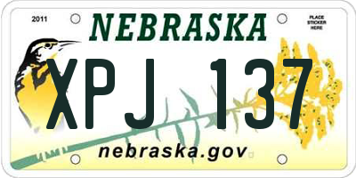 NE license plate XPJ137