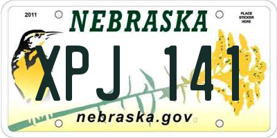 NE license plate XPJ141