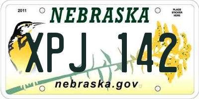 NE license plate XPJ142