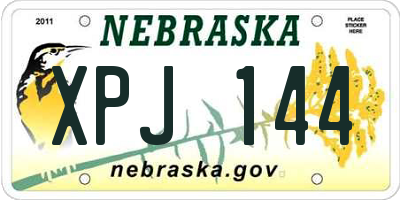 NE license plate XPJ144