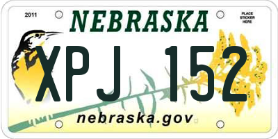 NE license plate XPJ152