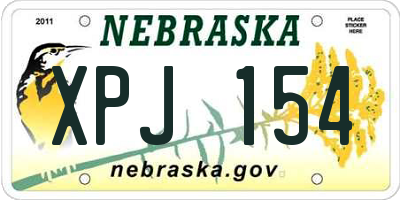 NE license plate XPJ154