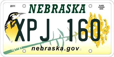 NE license plate XPJ160