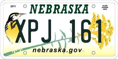 NE license plate XPJ161