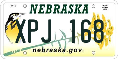 NE license plate XPJ168