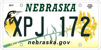 NE license plate XPJ172