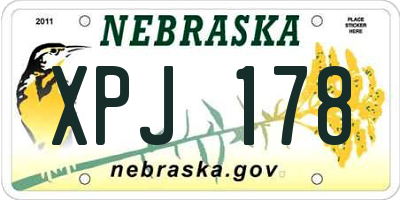 NE license plate XPJ178