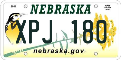 NE license plate XPJ180