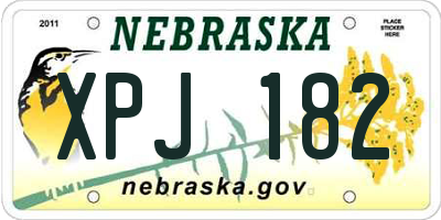 NE license plate XPJ182