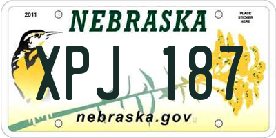 NE license plate XPJ187