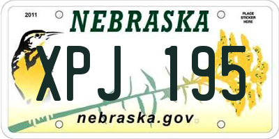 NE license plate XPJ195
