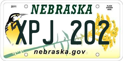 NE license plate XPJ202