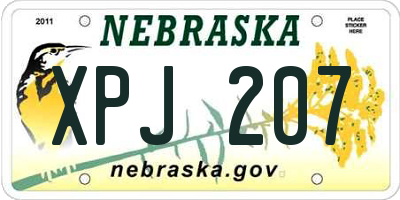 NE license plate XPJ207