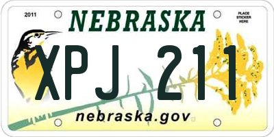 NE license plate XPJ211