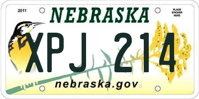 NE license plate XPJ214
